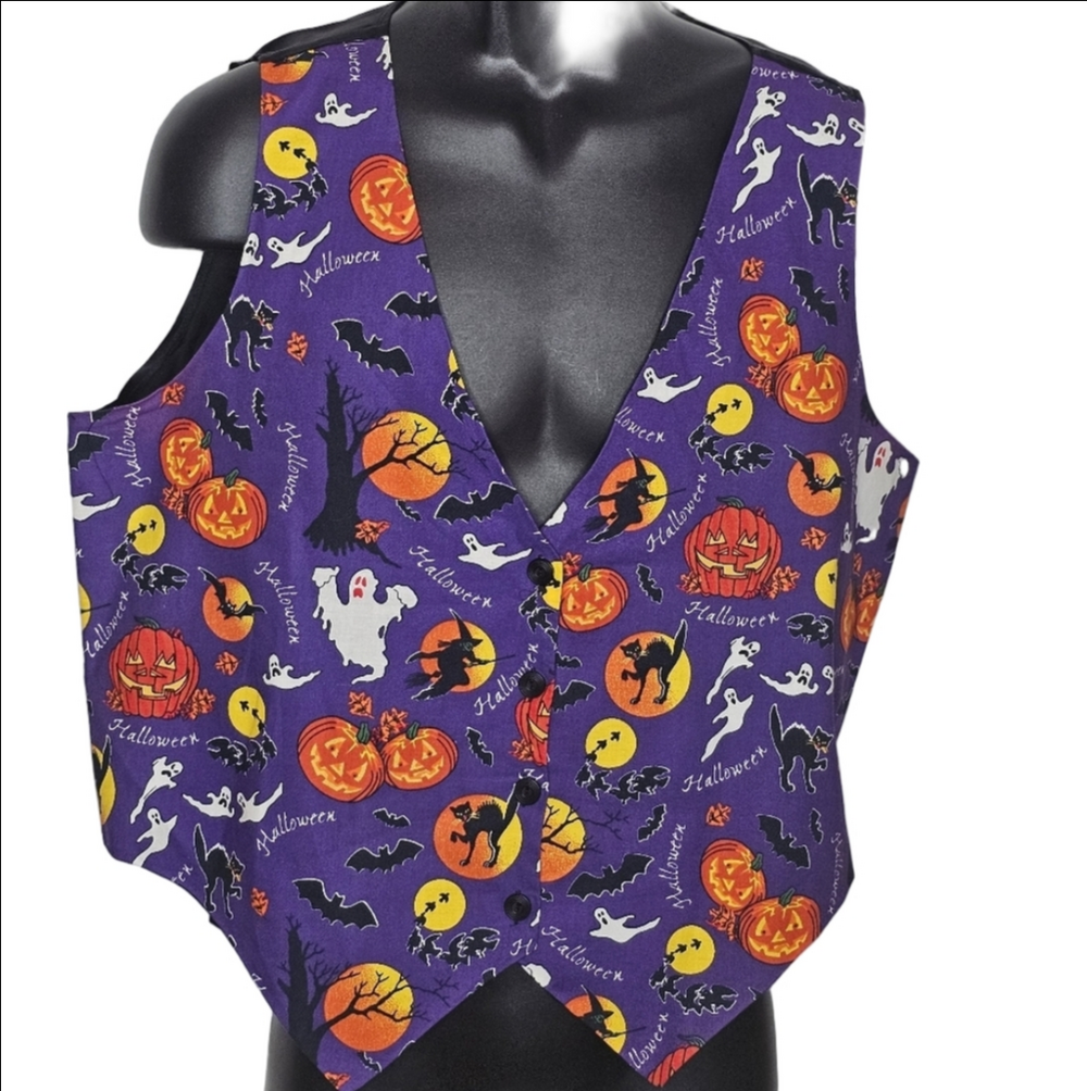 Basic Editions Festive Halloween Vest. Plus Size X
